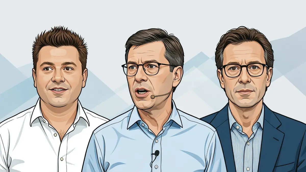 L'illustration présente Alexandre Laurent aux côtés de deux autres hommes