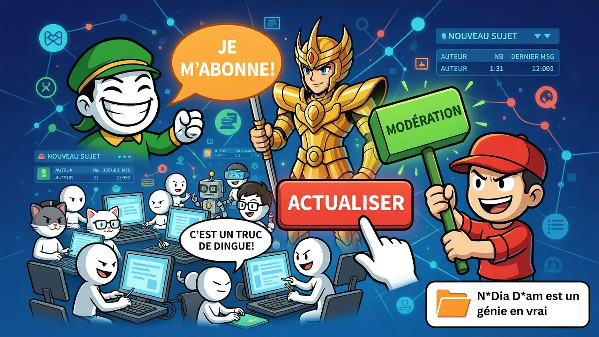Illustration colorée représentant l'activité intense et communautaire du blabla 18 25 sur internet