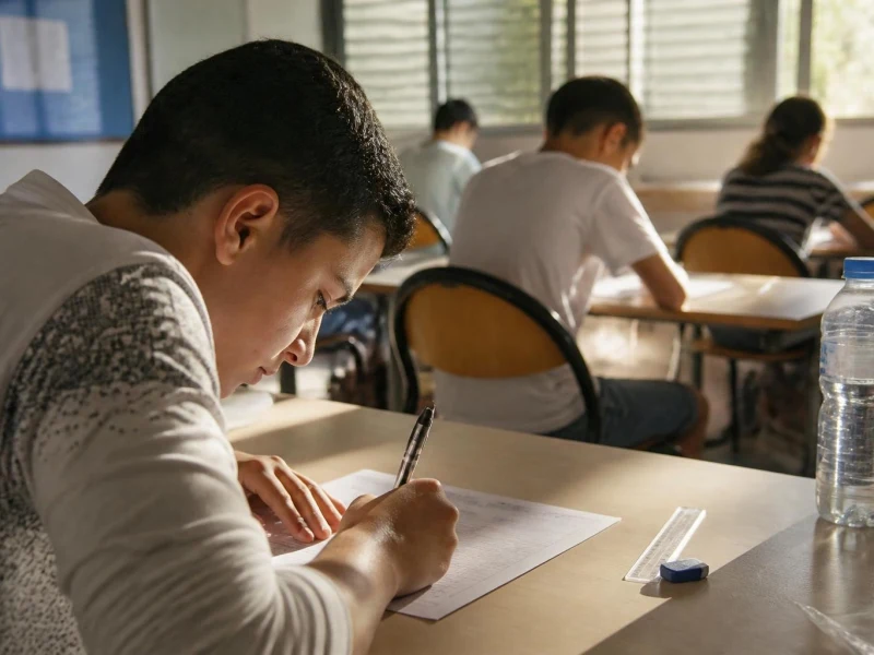 Élèves concentrés dans une salle de classe lors de l'épreuve de la dictée Brevet Faval