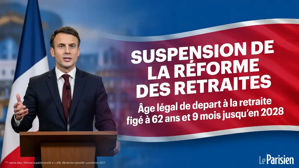 Emmanuel Macron s'exprime sur la suspension réforme retraites lors d'une allocution officielle
