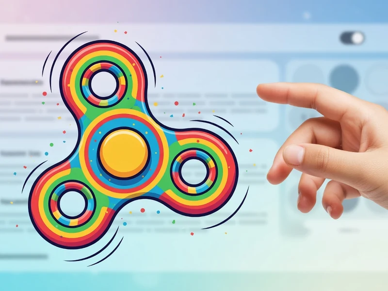 Une main pointe une toupie Google arc-en-ciel qui tourne vivement