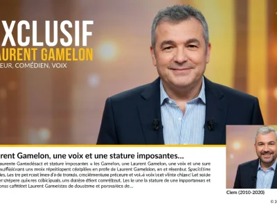 Laurent Gamelon apparaît souriant dans un costume sombre accompagné d'une photo plus petite de lui