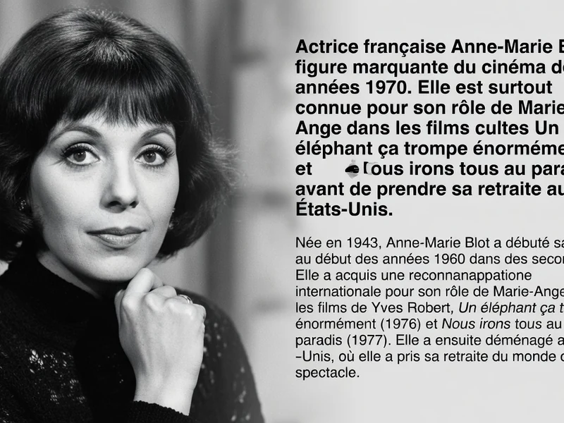 Anne-Marie Blot apparaît dans ce portrait photographique en noir et blanc