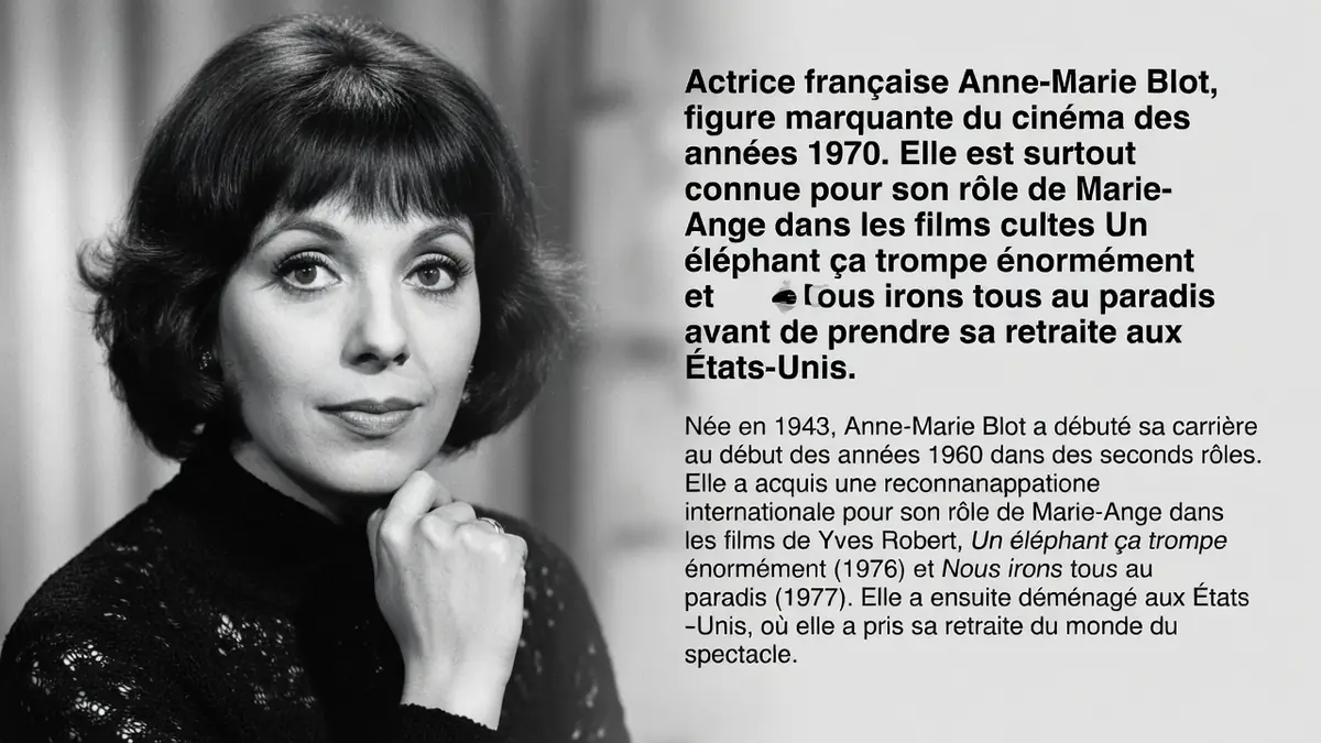 Anne-Marie Blot apparaît dans ce portrait photographique en noir et blanc