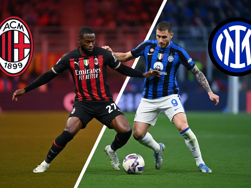 Deux joueurs se disputent le ballon lors du derby Inter Milan Milan AC