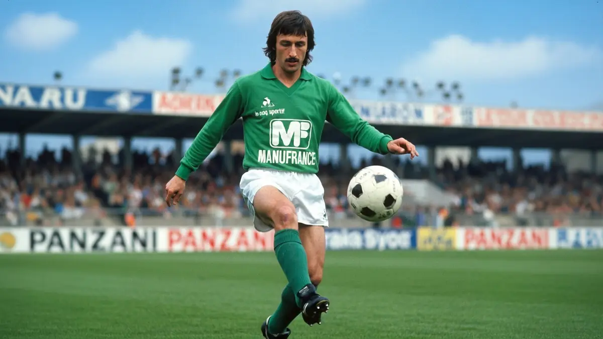 Christian Synaeghel frappe le ballon sur un terrain de football