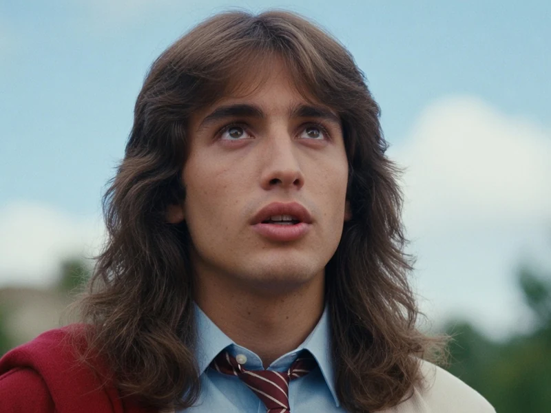 Portrait de Philippe Taccini jeune homme aux cheveux longs regardant vers le haut