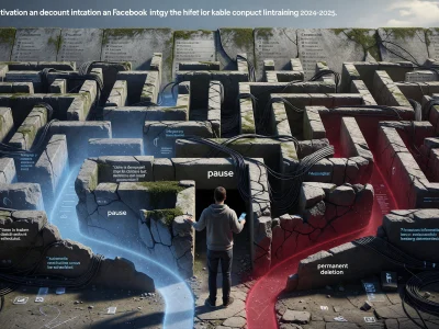 Un homme se tient dans un labyrinthe symbolisant Facebook désactiver compte