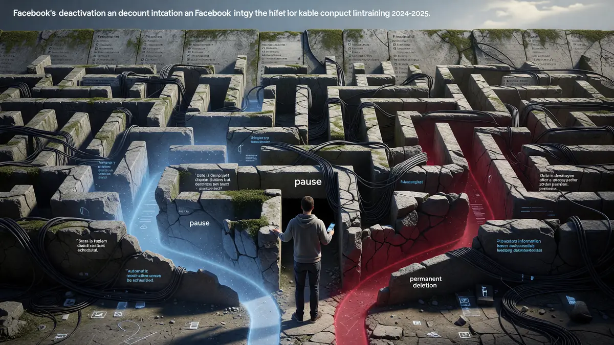 Un homme se tient dans un labyrinthe symbolisant Facebook désactiver compte