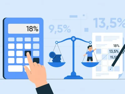Une calculatrice activée par une main et une balance illustrent le calcul pour pension alimentaire