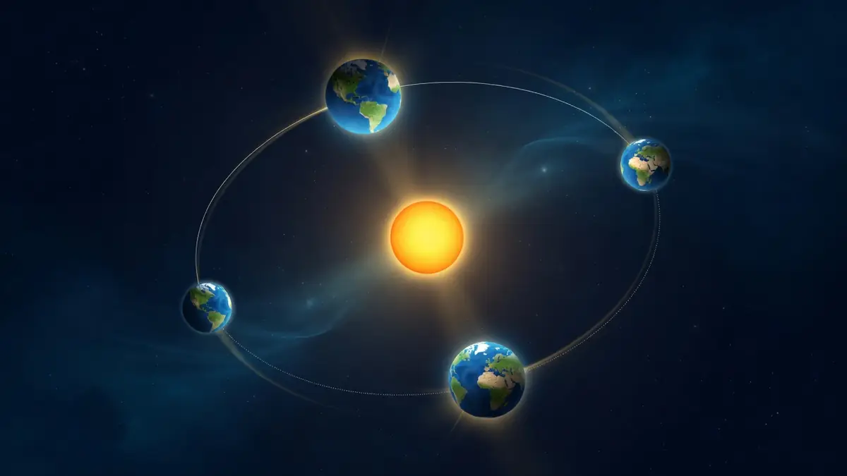 Les différentes positions de la Terre autour du Soleil quand rallongent les jours