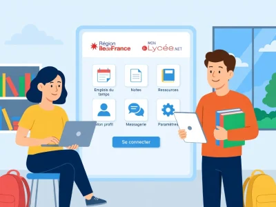 Deux élèves utilisant des outils numériques pour se connecter à PSN mon lycée
