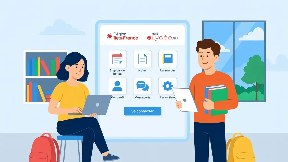 Deux élèves utilisant des outils numériques pour se connecter à PSN mon lycée