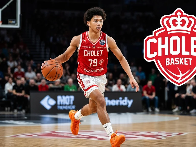 Aaron Towo-Nansi dribble le ballon sur le terrain de basket
