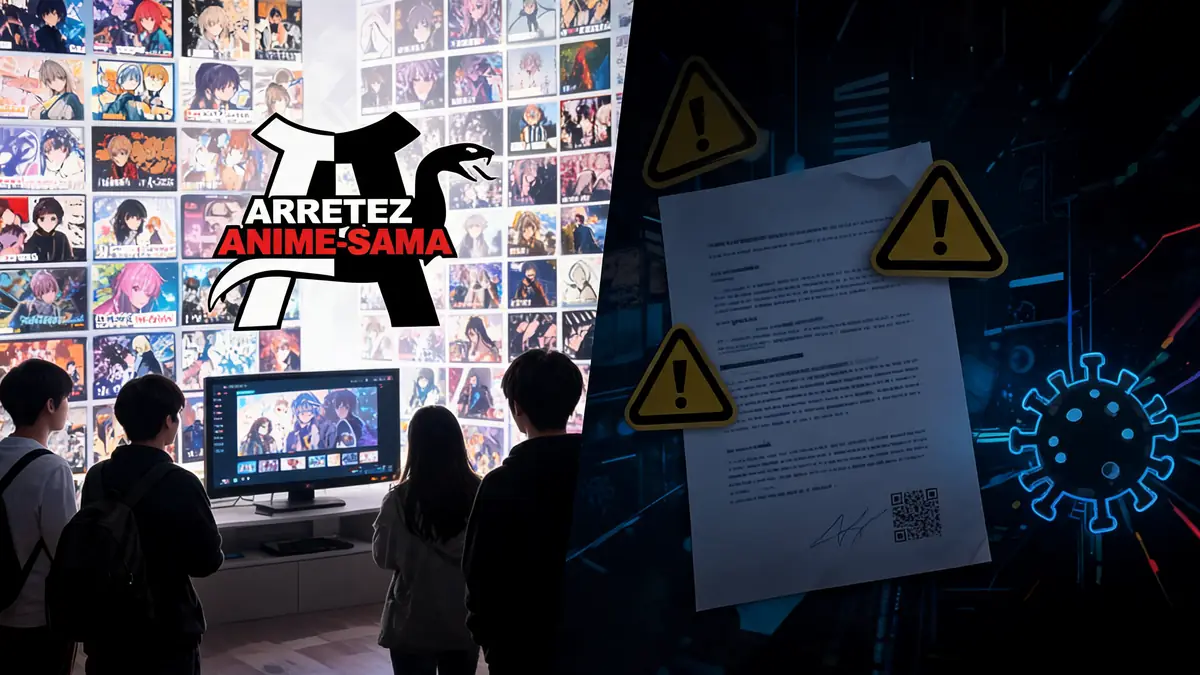 Des passionnés visionnent des anime avec des icônes d'avertissement liées à anime Sama VIP