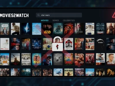L'interface de Movies2watch affiche une grille de posters de films et de séries
