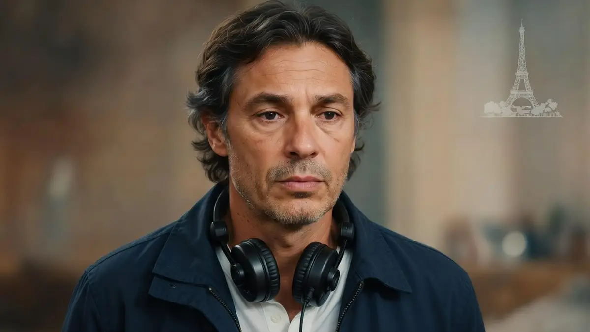 Portrait de Philippe Proteau portant un casque audio autour du cou