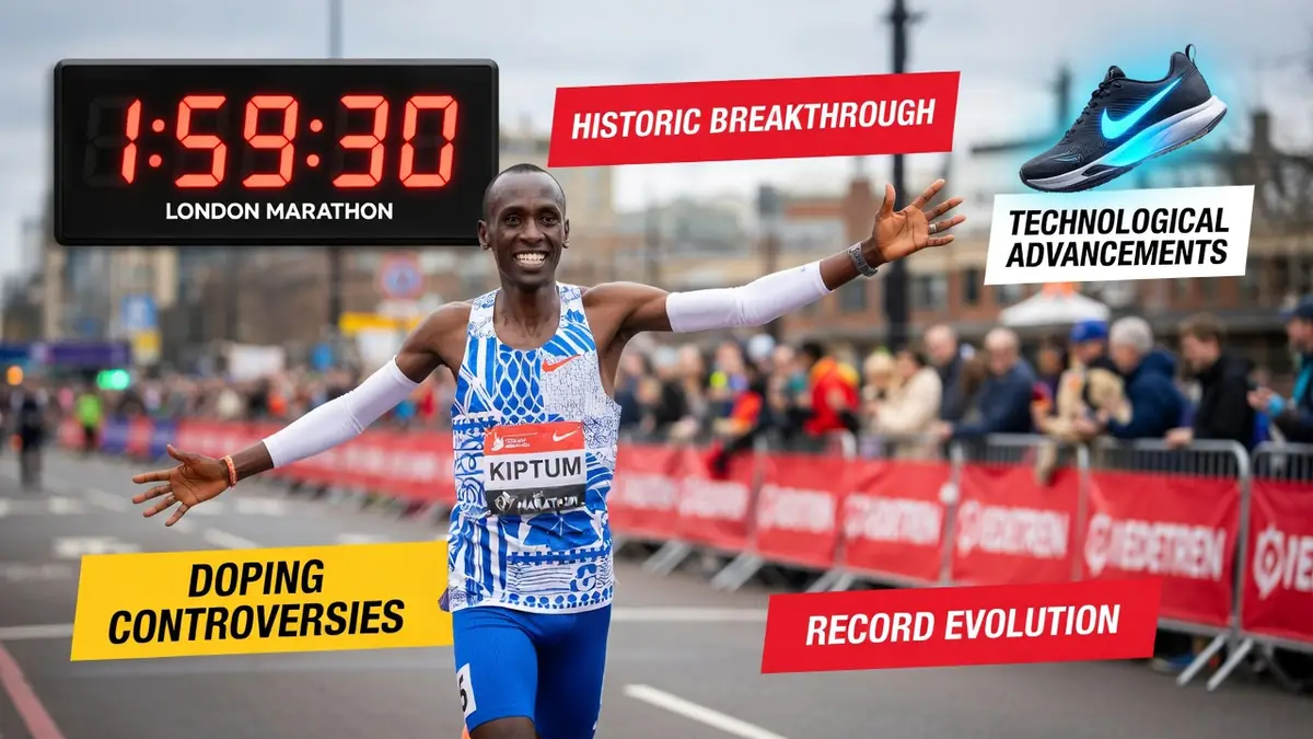 Un coureur célèbre son record marathon les bras grands ouverts sur la route