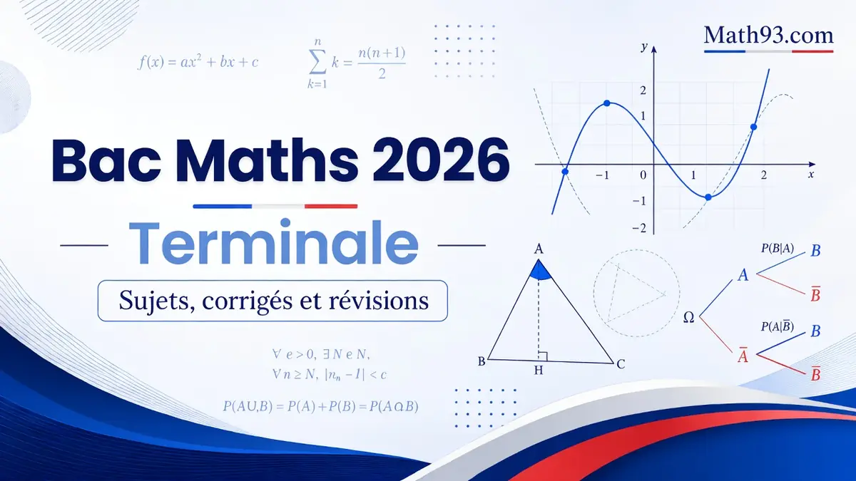 Des graphiques et figures géométriques représentent le sujet bac Amérique du Nord 2026 maths