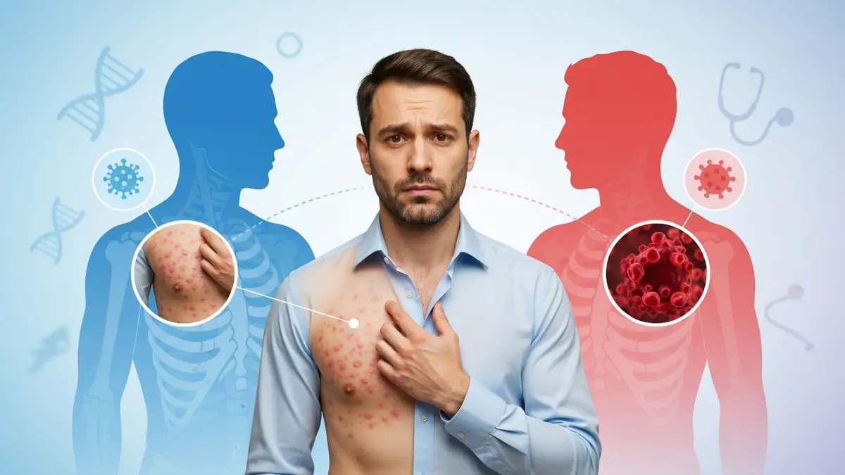 Un homme s'interroge sur le lien entre éruption cutanée et pathologie grave : le zona peut-il cacher un cancer