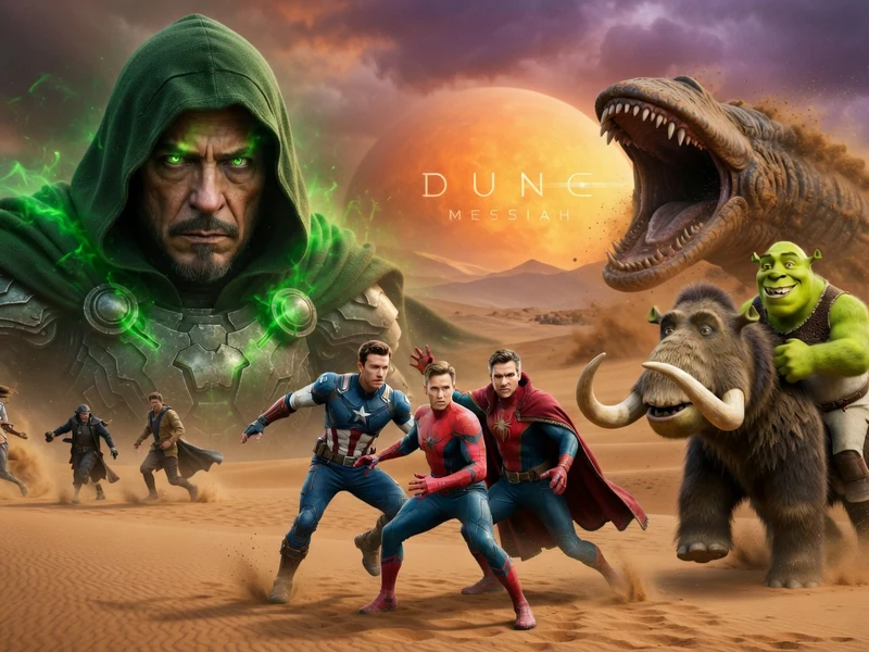 Des personnages de films s'affrontent dans un désert pour la sortie cinéma décembre 2026
