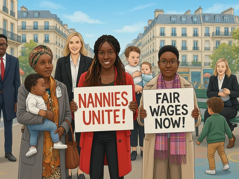 Les Femmes du square manifestent pour leurs droits dans un parc parisien entourées d'enfants