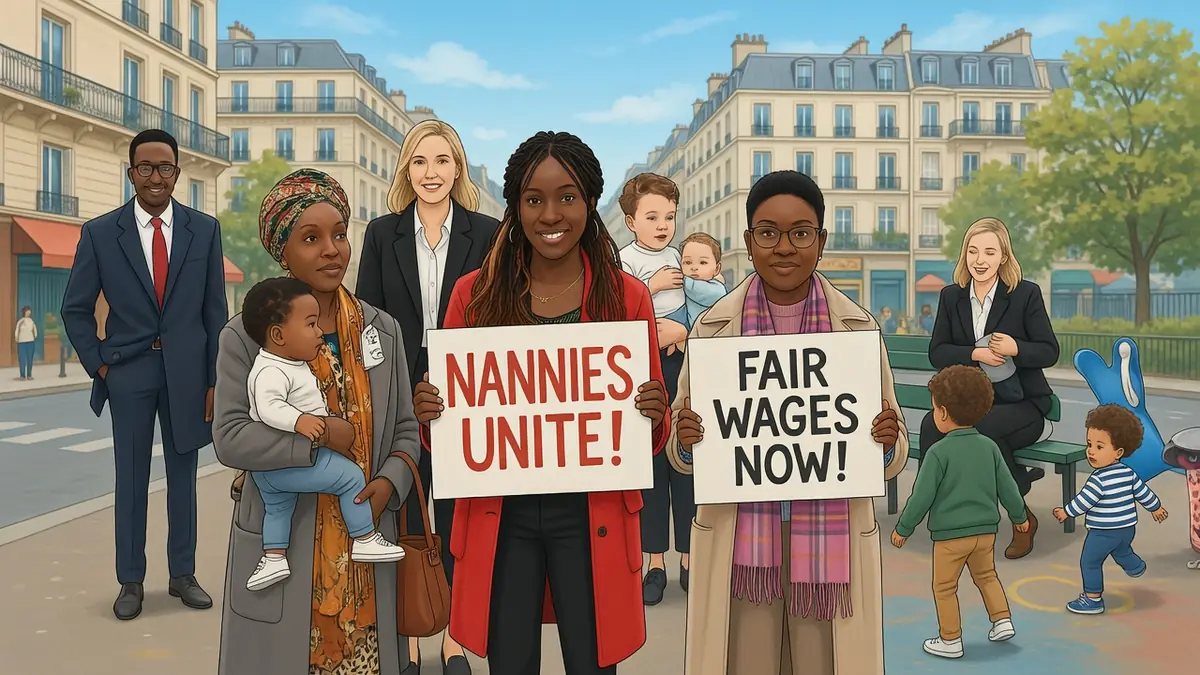 Les Femmes du square manifestent pour leurs droits dans un parc parisien entourées d'enfants