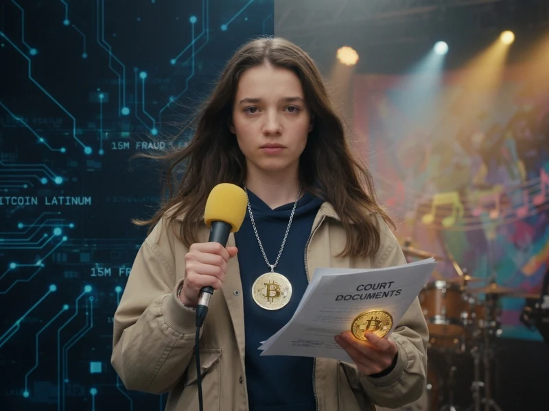Mandah Assofi se tient avec un micro et des papiers dans un univers combinant musique et technologie