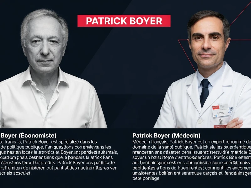 Deux portraits montrent Patrick Boyer sous des apparences différentes
