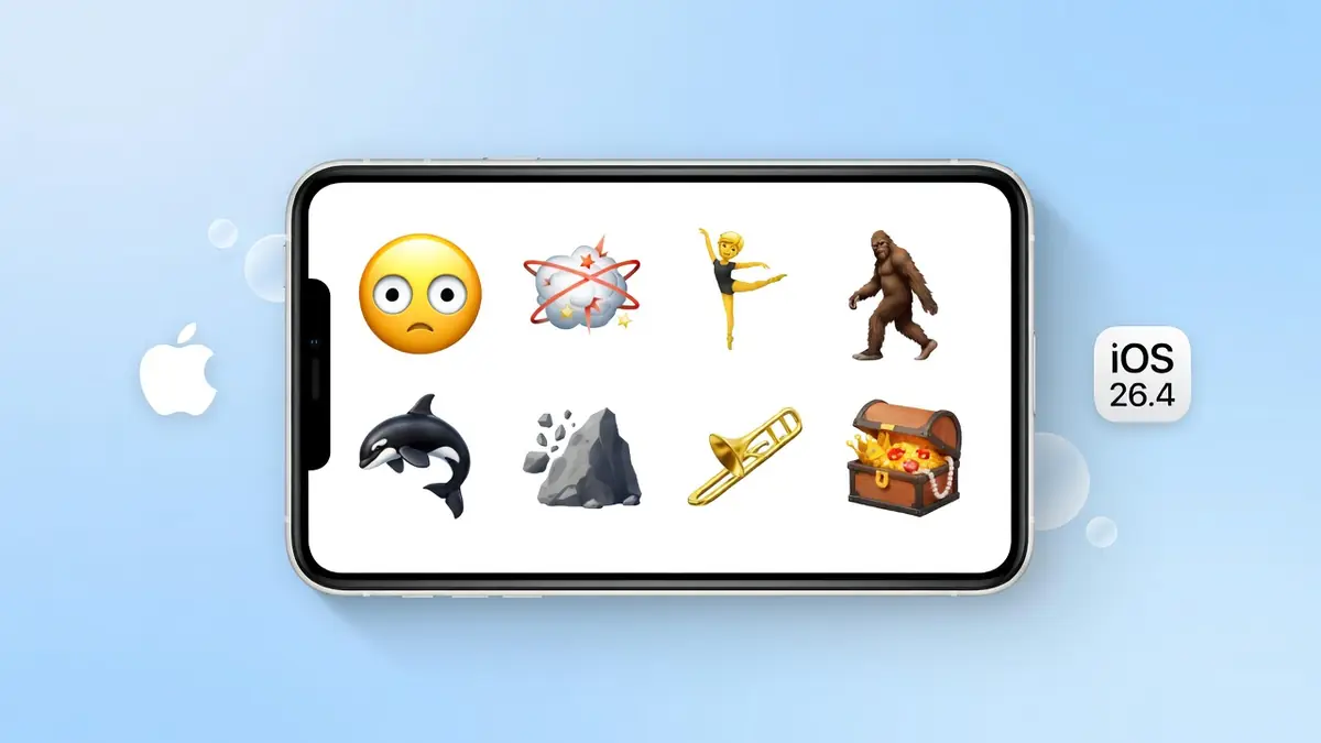 Un smartphone affiche divers nouveaux emoji sur son écran