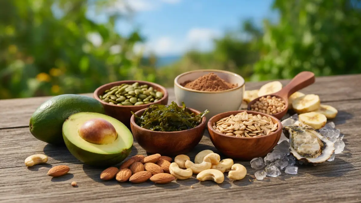 Illustration éditoriale de l'article : alimentation riche en magnésium.