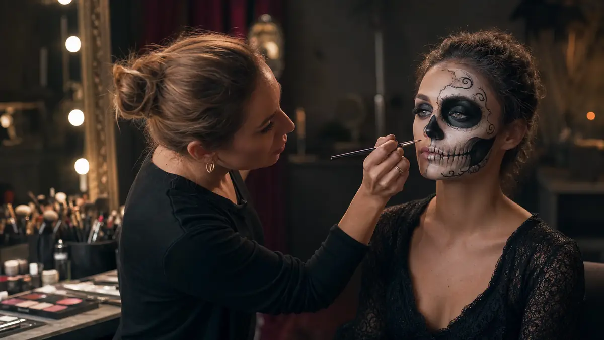 Le frisson sur mesure : l&rsquo;art de la maquilleuse d&rsquo;Halloween