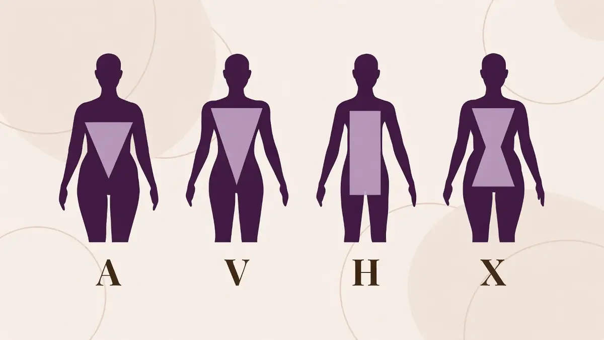Silhouettes féminines représentant les différents types de morphologie femme