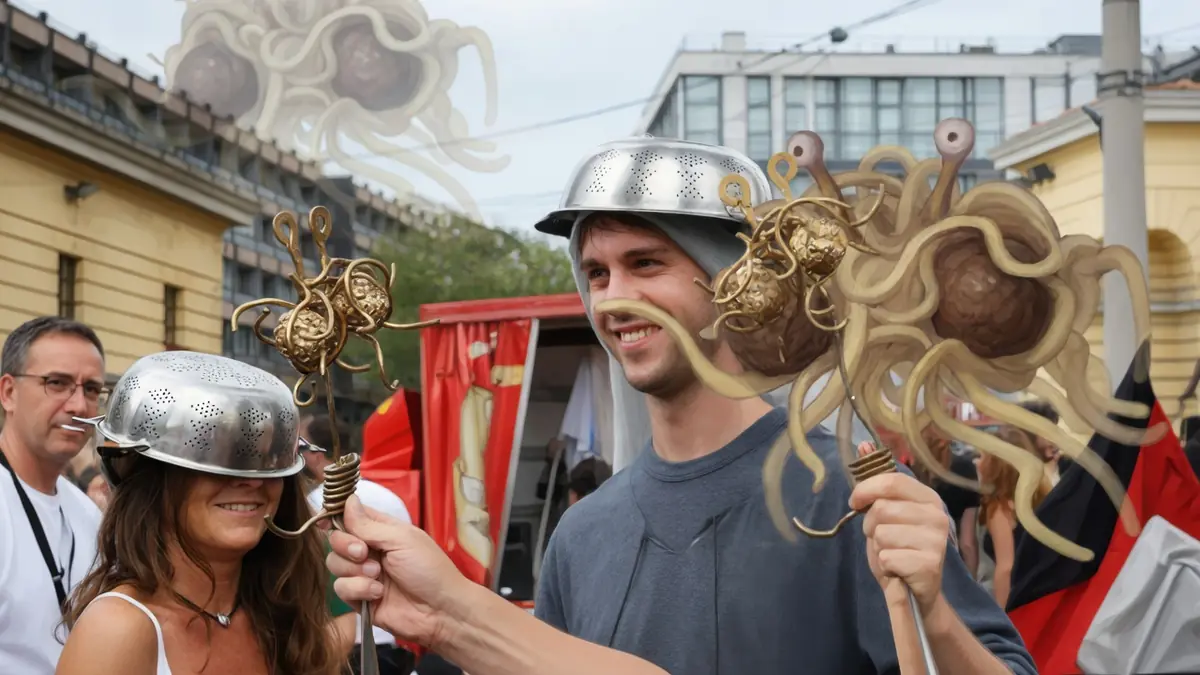 Pastafariens : au-delà de la blague, la croisade laïque du Monstre en spaghettis