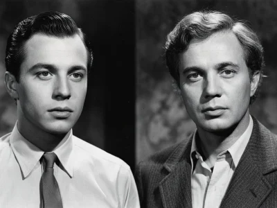 Image en noir et blanc montrant Philippe Lemaire à deux âges différents