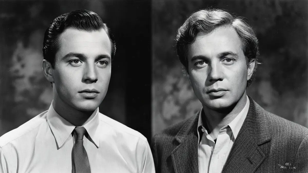 Image en noir et blanc montrant Philippe Lemaire à deux âges différents