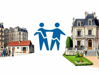 L'observatoire des Inégalités illustre le fossé entre un quartier pauvre et une riche demeure