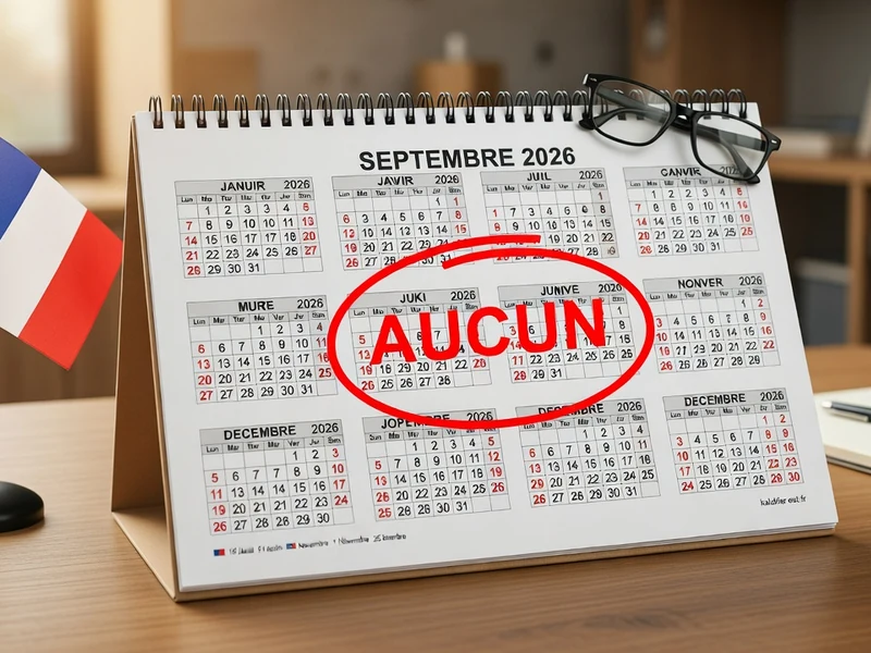 Un calendrier de bureau ouvert sur septembre 2026 évoque les jours fériés septembre 2026