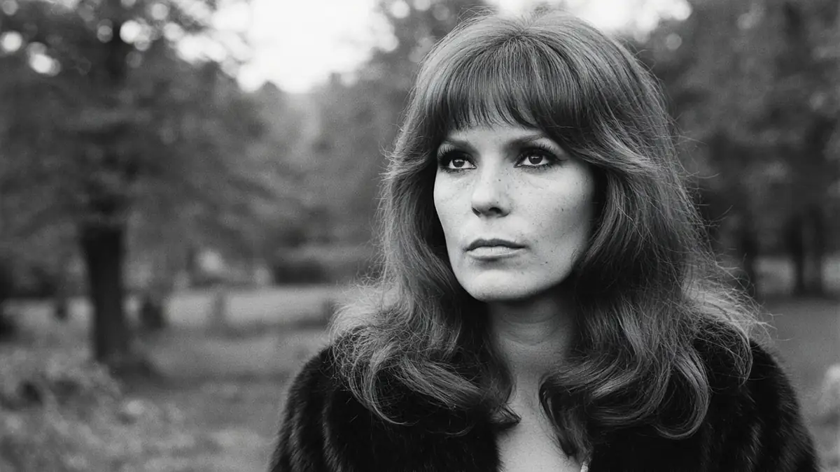 Sabine Sun est photographiée en noir et blanc dans un parc