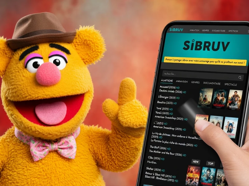 Sibruv est illustré par une marionnette jaune qui lève le pouce près d'un smartphone