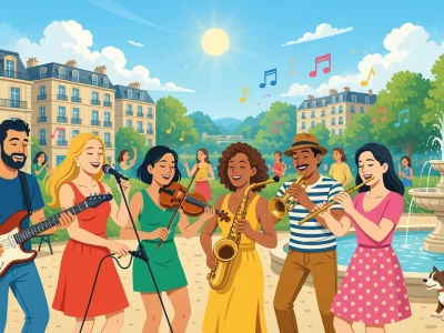 Une joyeuse bande de musiciens joue dans un parc lors de la fête de la Musique 2026