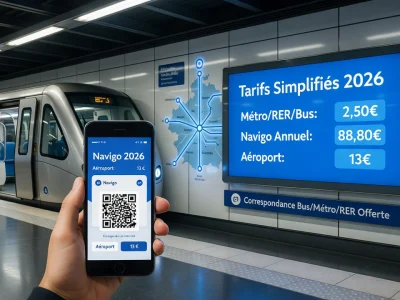 Main tenant un smartphone devant un train dans une station de métro à Paris tickets métro Paris prix