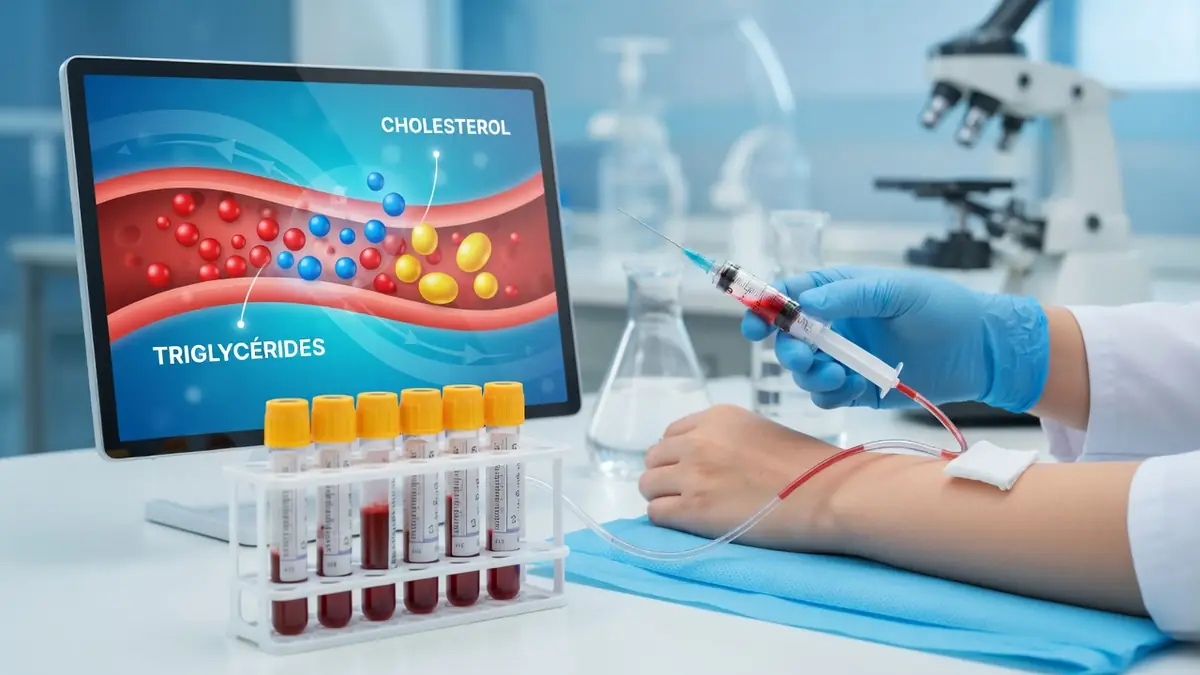 Une professionnelle de santé effectue une prise de sang Eal sur le bras d'un patient avec des tubes de prélèvement à proximité