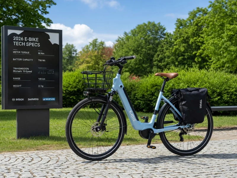 Le meilleur vélo électrique Technisport est garé dans un parc ensoleillé