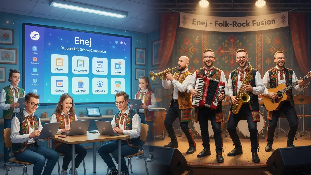 Enej partage sa vie entre l'éducation avec des étudiants et la musique folk-rock sur scène