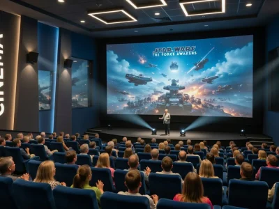 La salle du cinéma Rumilly accueille de nombreux spectateurs devant un écran géant