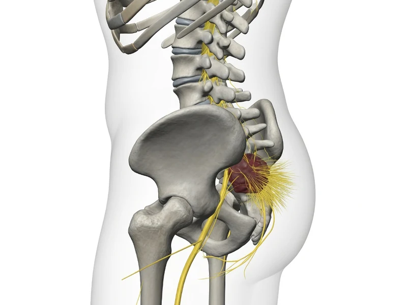 Représentation anatomique du syndrome de la queue du cheval dans le bas du dos