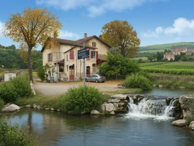 Verzeilles se pare d'un paysage bucolique avec rivière, petite cascade et maisons au milieu des collines
