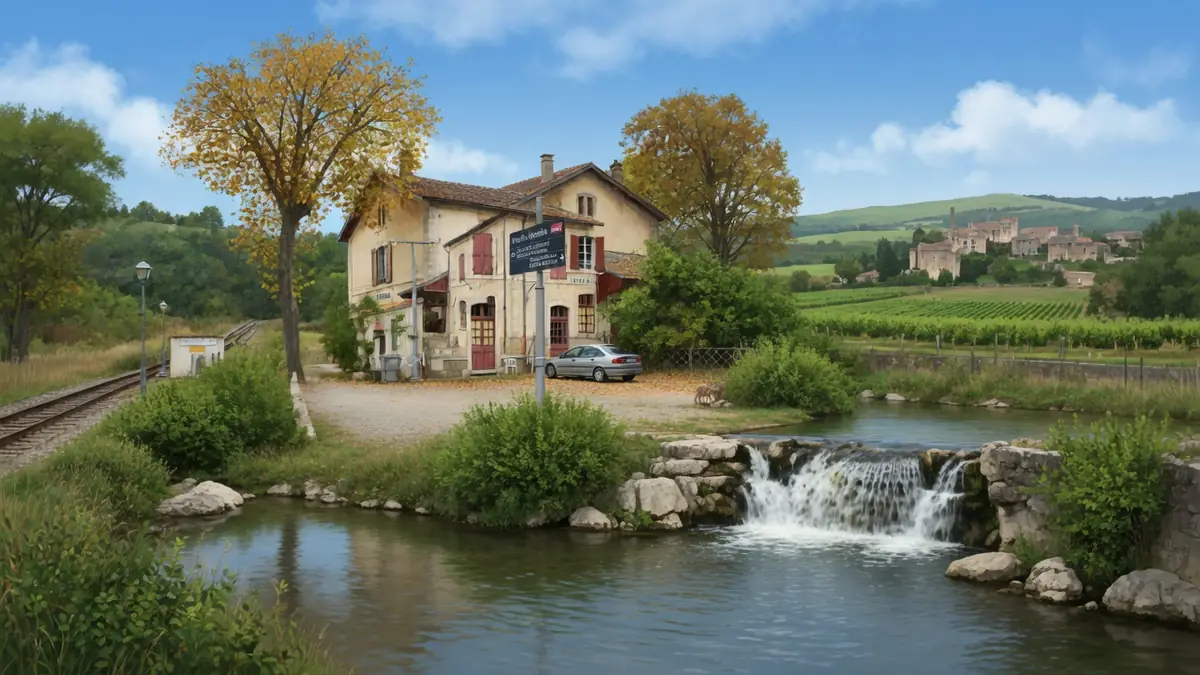 Verzeilles se pare d'un paysage bucolique avec rivière, petite cascade et maisons au milieu des collines