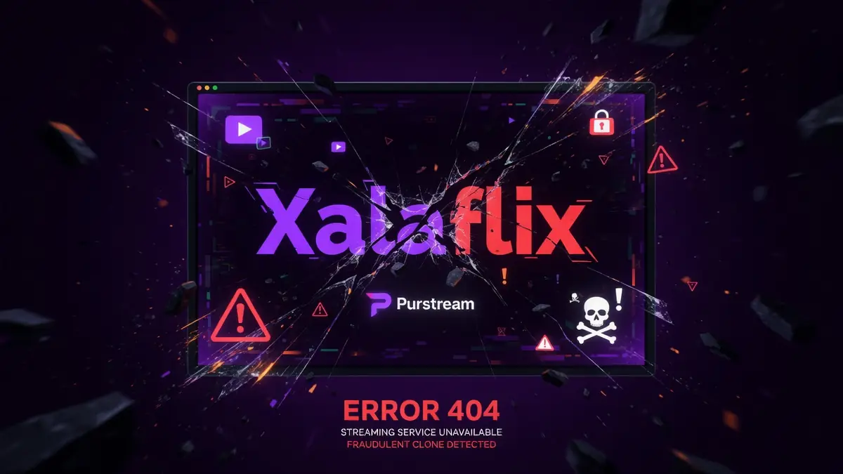 Un écran fissuré parsemé d'éclats représente xalaflix nouvelle adresse